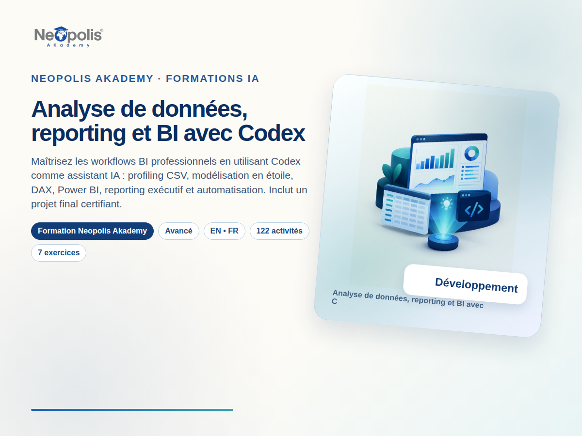 Analyse de données, reporting et BI avec Codex