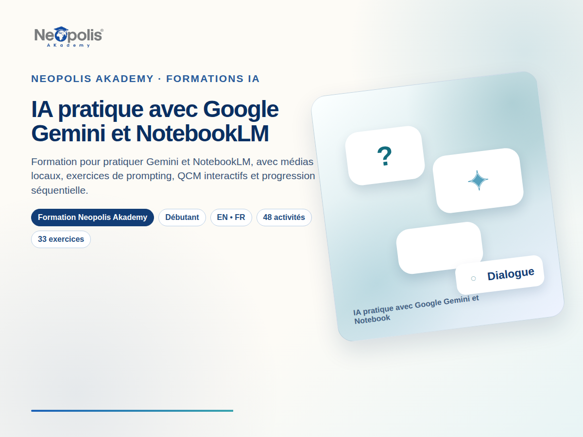 IA pratique avec Google Gemini et NotebookLM