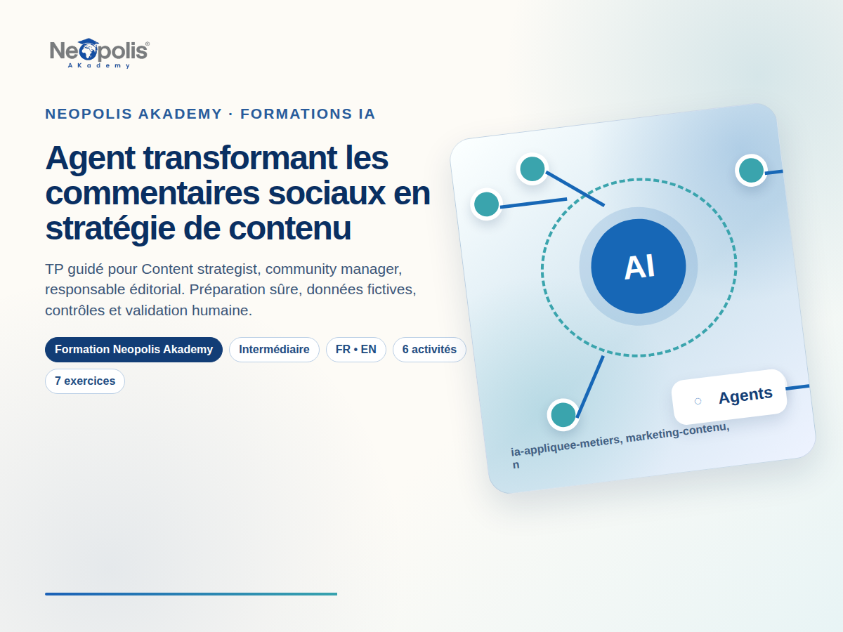 Agent transformant les commentaires sociaux en stratégie de contenu