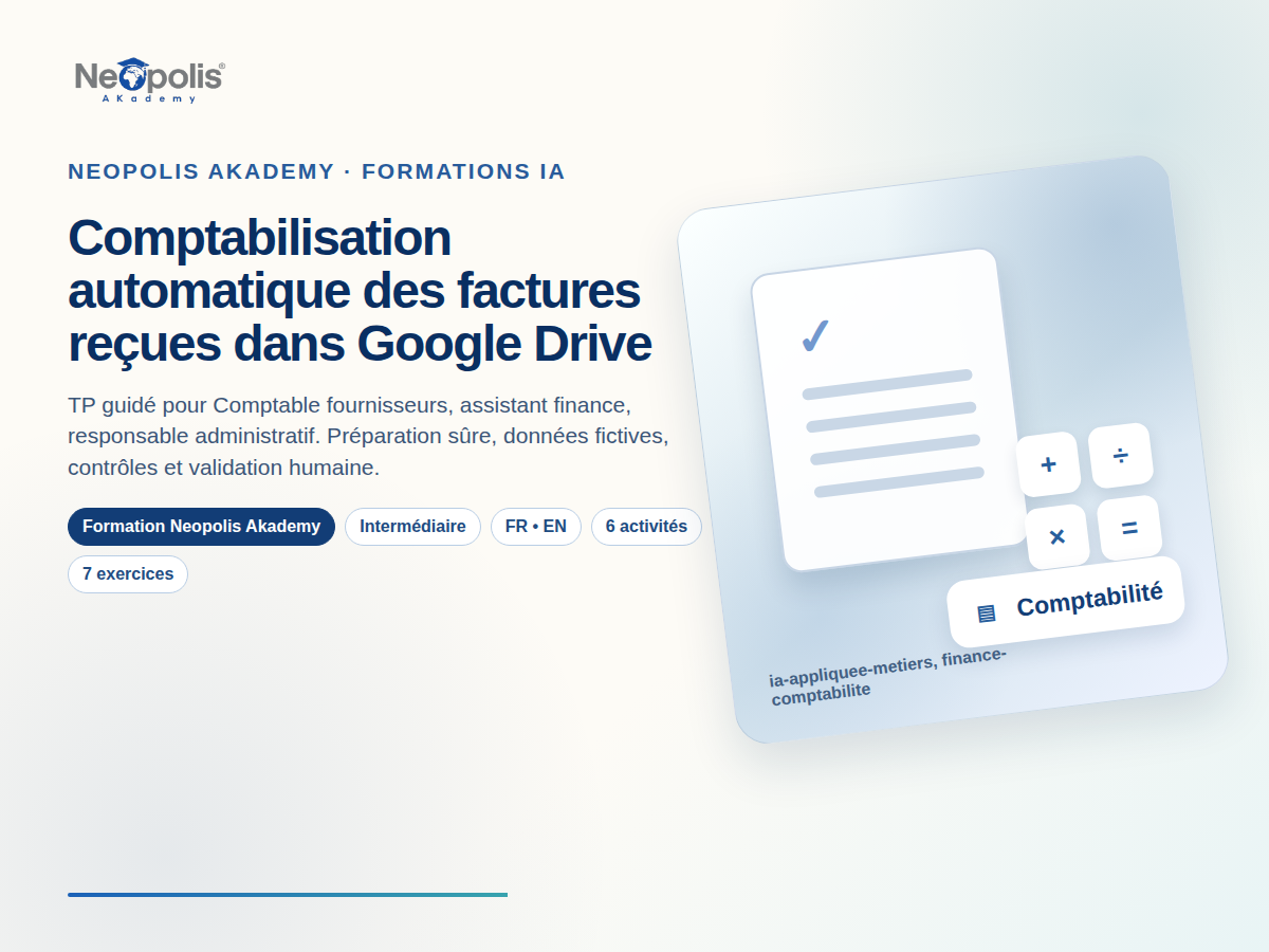 Comptabilisation automatique des factures reçues dans Google Drive