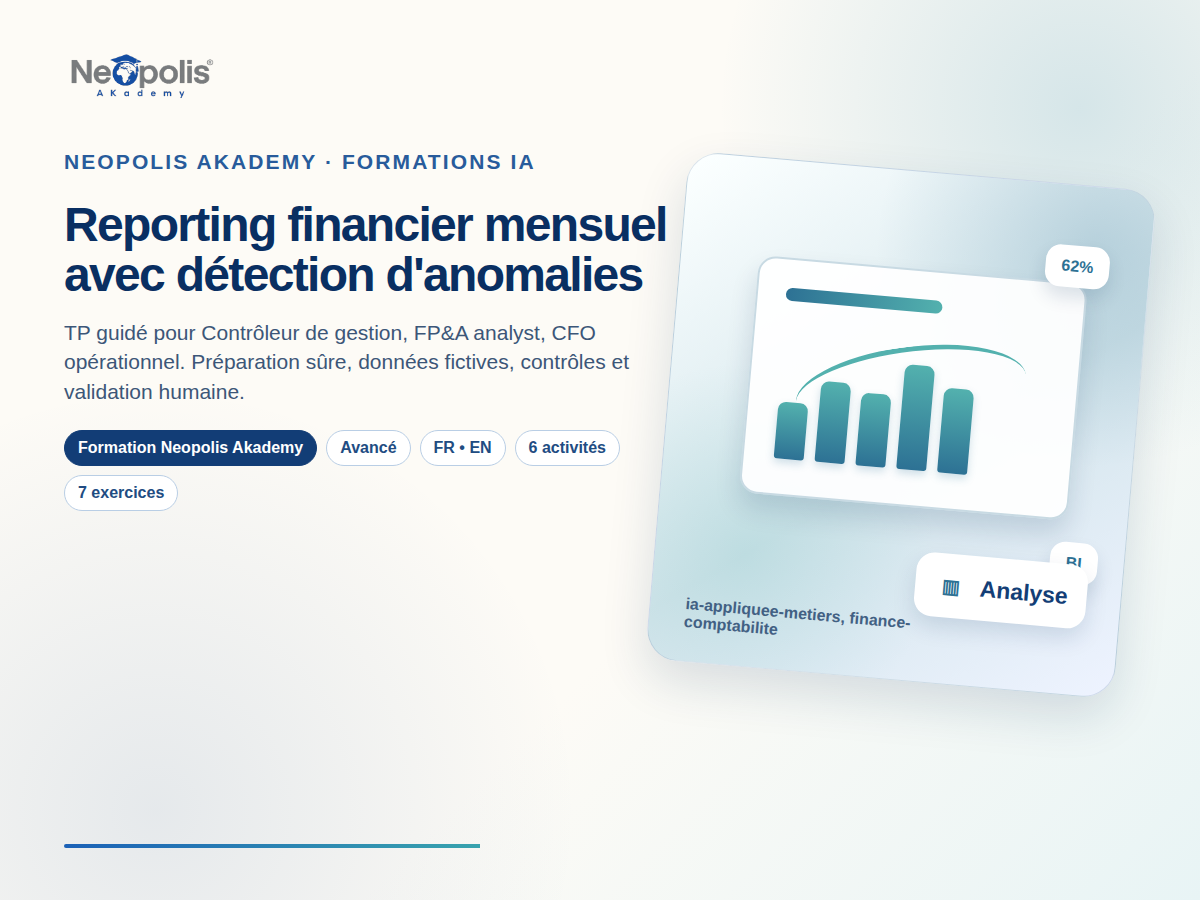 Reporting financier mensuel avec détection d'anomalies