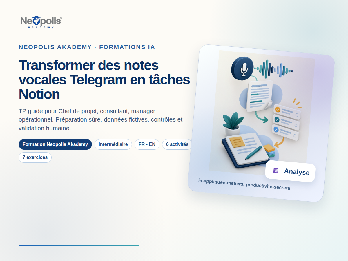 Transformer des notes vocales Telegram en tâches Notion