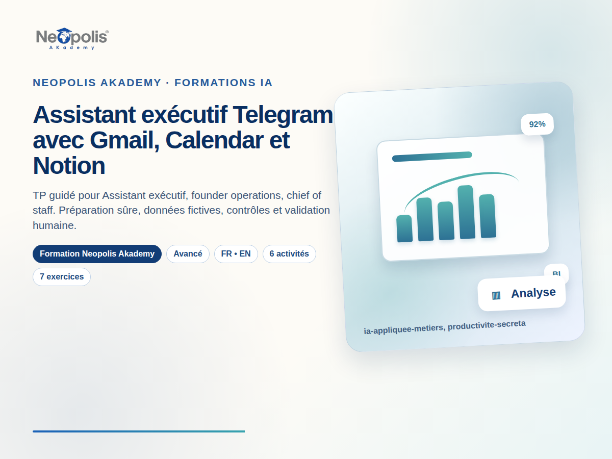 Assistant exécutif Telegram avec Gmail, Calendar et Notion