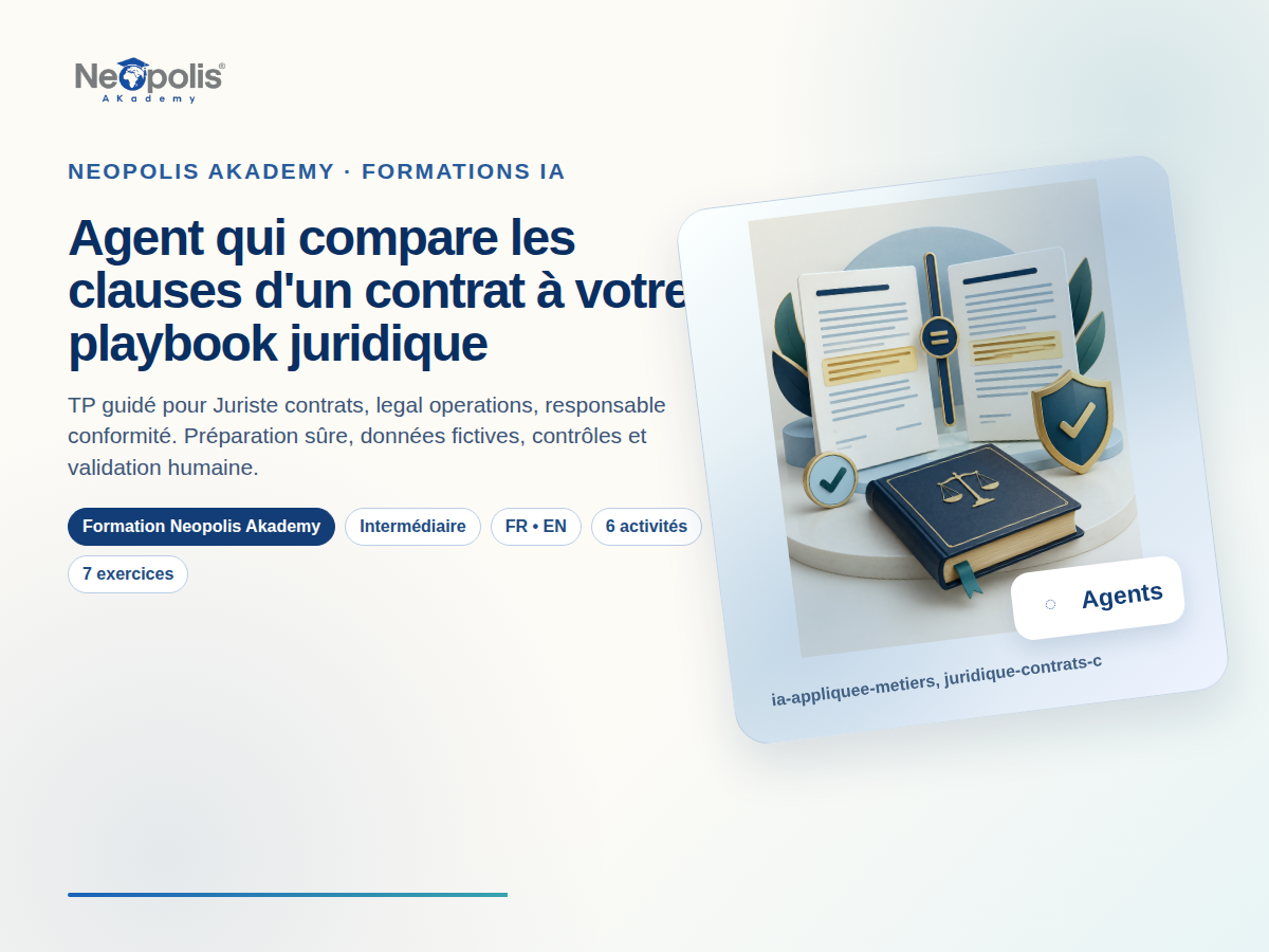 Agent qui compare les clauses d'un contrat à votre playbook juridique
